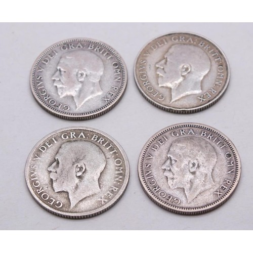 364 - 4X ONE SHILLINGS DATED-1920,1921,1934,1935