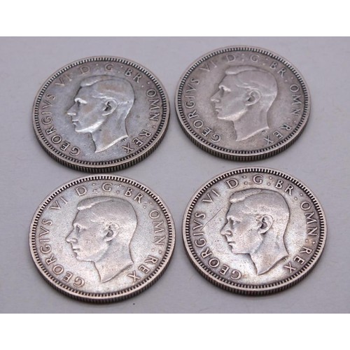 365 - 4X ONE SHILLINGS DATED-1940,1940,1942,1942