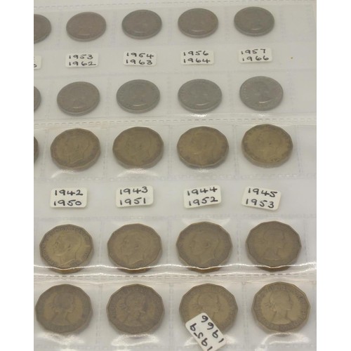 376 - SHEET OF PREDECIMAL GB COINAGE