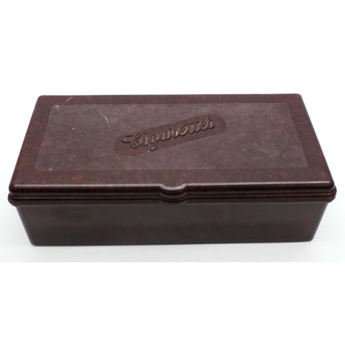 269 - VINTAGE BROWN BAKELITE CIGARETTE BOX