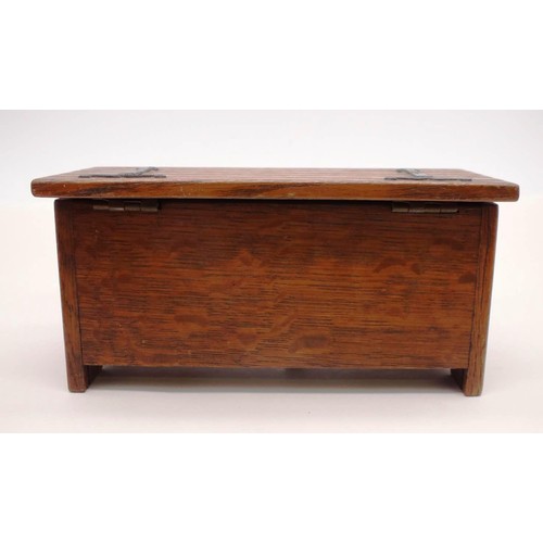 271 - ANTIQUE TALLENT OF OLD BOND STREET OAK MUSICAL TRINKET BOX IN THE STYLE OF A COFFER