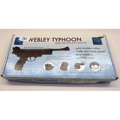 282 - WEBLEY TYPHOON SEMI RECOILESS PISTOL - BOXED