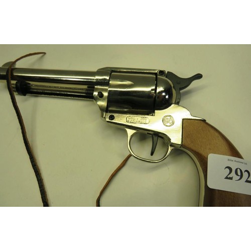 292 - REPLICA BLANK FIRING REVOLVER WITH LEATHER BELT AND HOLSTER