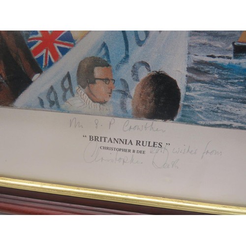 519 - BRITTANIA SHIP PICTURE SIGNED