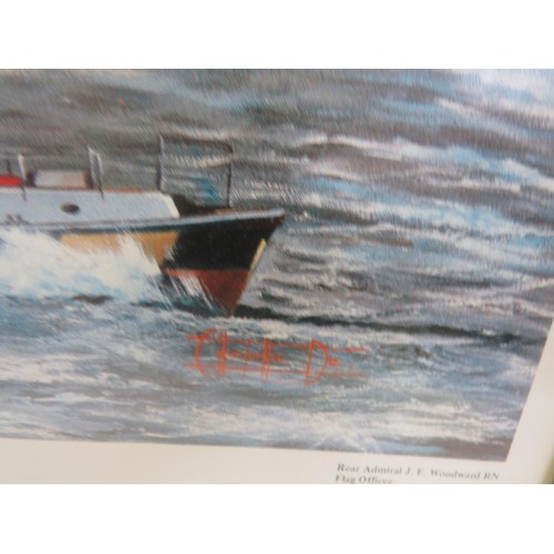 519 - BRITTANIA SHIP PICTURE SIGNED