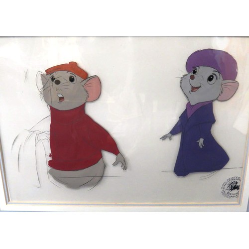 183 - ORIGINAL FILM CELL WALT DISNEY THE RESCUERS BERNARD AND MISS BIANCA