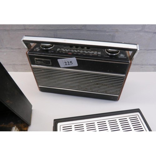 225 - THREE VINTAGE RADIOS INCLUDING TAPE PLAYERS