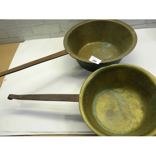 486 - TWO VINTAGE BRASS PANS