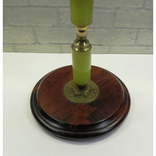 497 - ASH TRAY STAND - BRASS AND WOOD