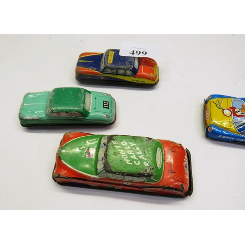 499 - FOUR TINPLATE CARS