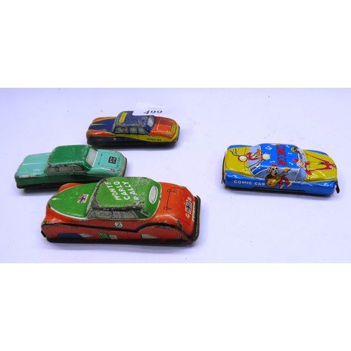 499 - FOUR TINPLATE CARS