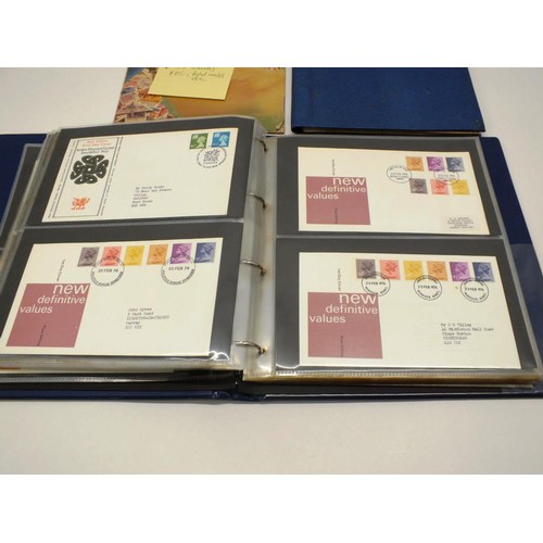 454 - 3x STAMP ALBUMS INCLUDING FIRST DAY COVERS, POSTAL MARKS ETC.