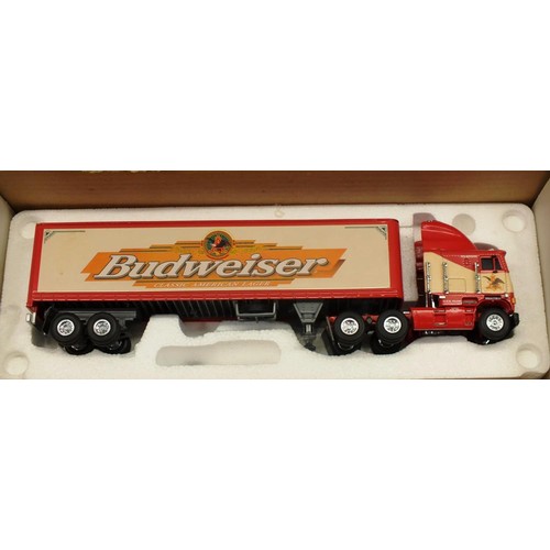 457 - 2x DIECAST BUDWEISER TRUCKS INCLUDING MATCHBOX