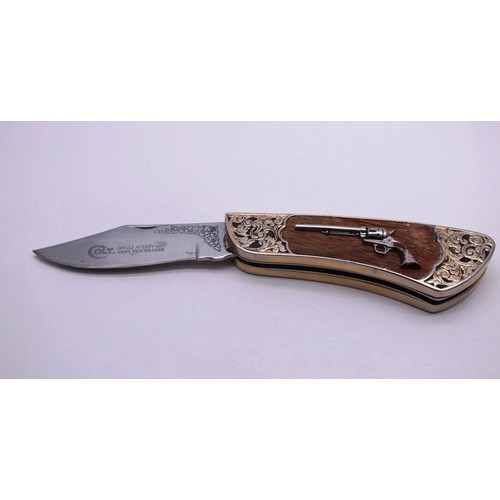 476 - FRANKLIN MINT PEN KNIFE WITH REVOLVER DESIGN