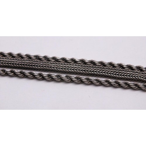 399 - ANTIQUE FANCY SILVER WATCH CHAIN