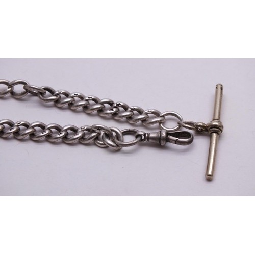 158 - STERLING SILVER POCKET WATCH CHAIN -52G