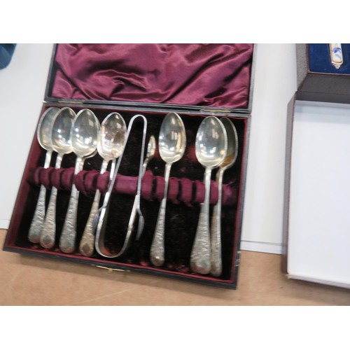 112 - FIVE SETS OF SILVER PLATE CUTLERY