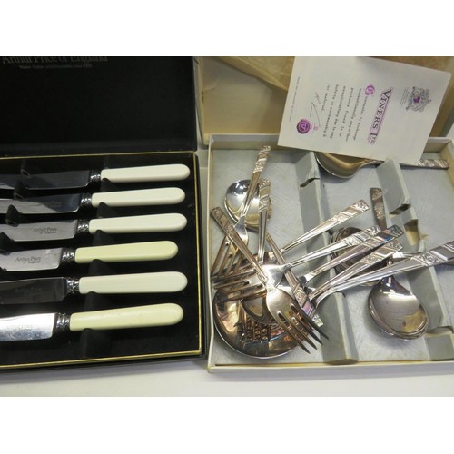 112 - FIVE SETS OF SILVER PLATE CUTLERY