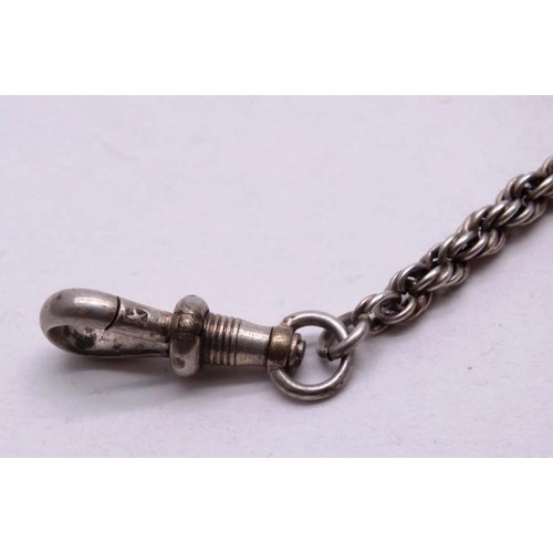 161 - ANTIQUE SILVER WATCH CHAIN