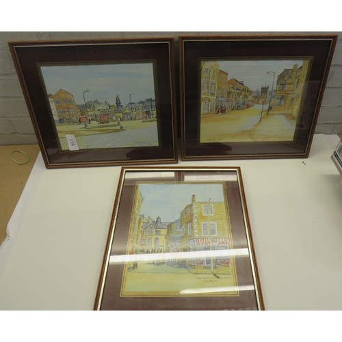 175 - MALCOLM EAST ORIGINAL PAINTINGS- DEWSBURY BUS STATION (1978), CHURCH STREET (1983) AND TITHE BARN ST... 