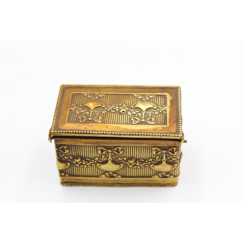 5 - Antique Victorian Brass TOBACCIANA Match Striker Decorative Box / Case (146g)