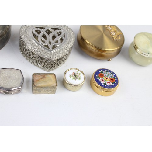 14 - 18 x Assorted Vintage Decorative PILL / TRINKET BOXES Inc Stratton, Micro Mosaic