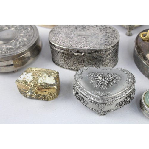 14 - 18 x Assorted Vintage Decorative PILL / TRINKET BOXES Inc Stratton, Micro Mosaic