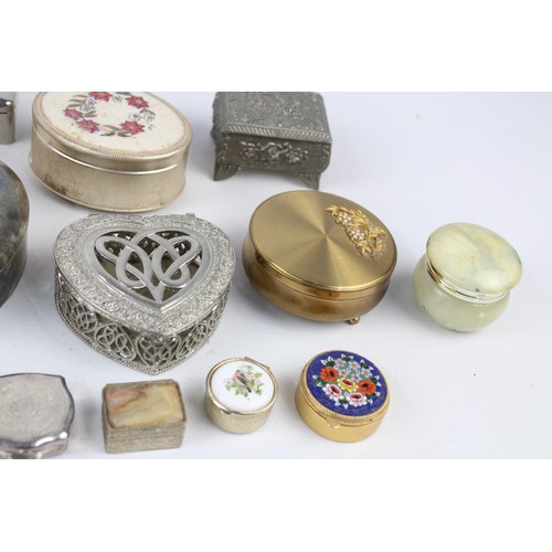 14 - 18 x Assorted Vintage Decorative PILL / TRINKET BOXES Inc Stratton, Micro Mosaic