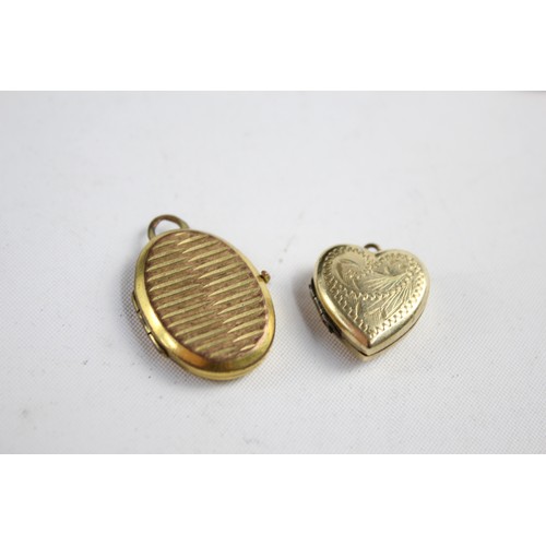 75 - 5 x True Vintage Rolled Gold LOCKETS inc. Scrolling Design, Hearts (14g)