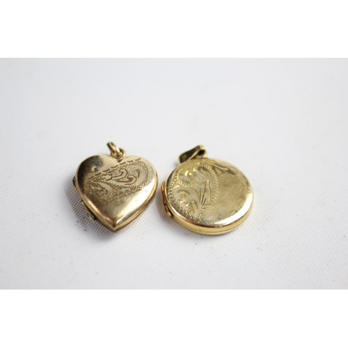 75 - 5 x True Vintage Rolled Gold LOCKETS inc. Scrolling Design, Hearts (14g)