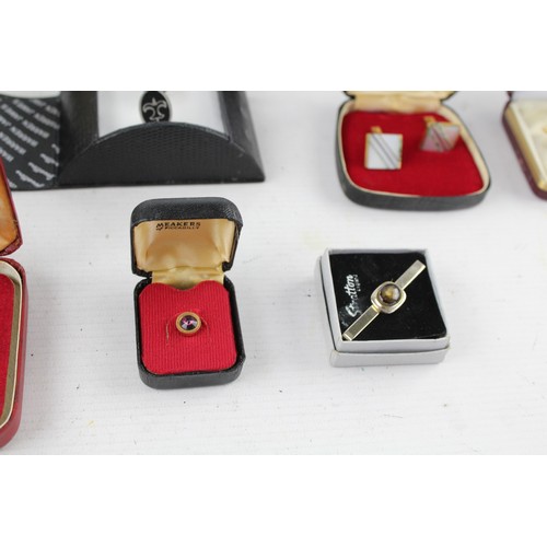 86 - 15 x Vintage GENTS BOXED CUFFLINKS, TIE CLIPS & TIE PINS inc. Set