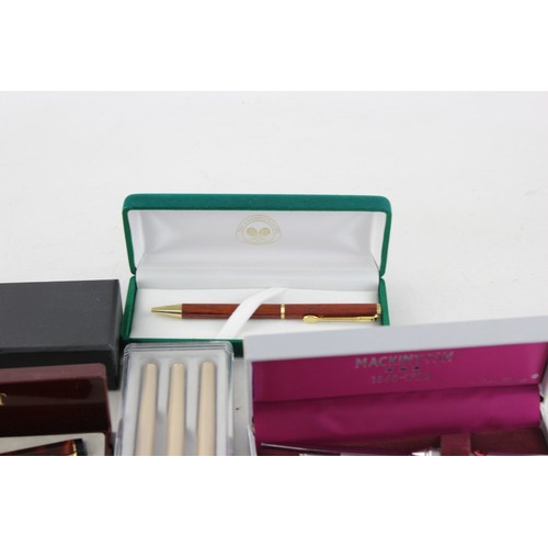 92 - 8 x Assorted BOXED Branded WRITING INSTRUMENTS Inc Marksman, Fountains Etc