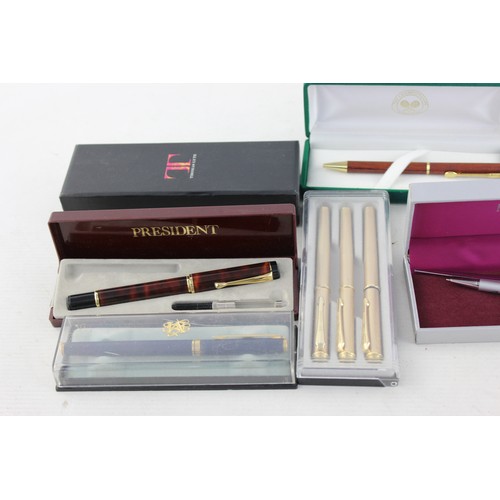 92 - 8 x Assorted BOXED Branded WRITING INSTRUMENTS Inc Marksman, Fountains Etc