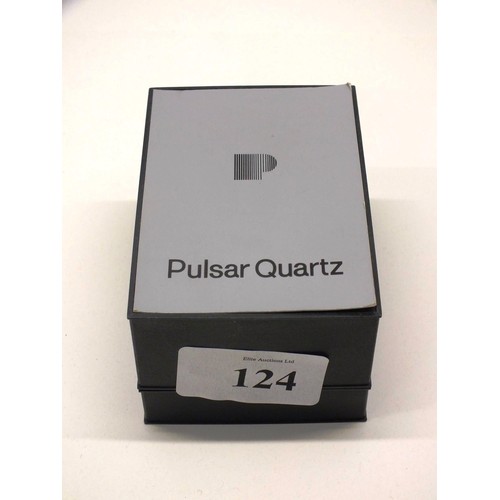 124 - PULSAR QUARTZ WRISTWATCH WITH BOX