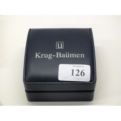 126 - KRUG- BAUMEN SPORTSMASTER CHRONOGRAPH WATCH IN ORIGINAL BOX