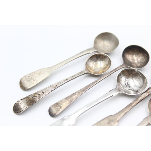 145 - 6 x Antique Hallmarked .925 STERLING SILVER Condiment Spoons (62g)