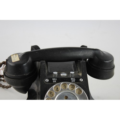 142 - Vintage Black Bakelite Rotary Dial Up TELEPHONE