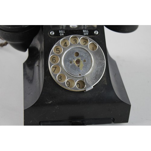 142 - Vintage Black Bakelite Rotary Dial Up TELEPHONE