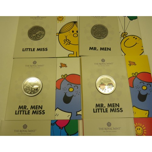 120 - 6 x MR MEN LITTLE MISS ROYAL MINT COINS