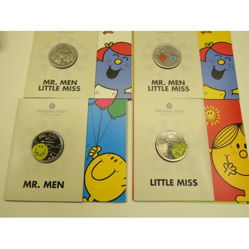 120 - 6 x MR MEN LITTLE MISS ROYAL MINT COINS