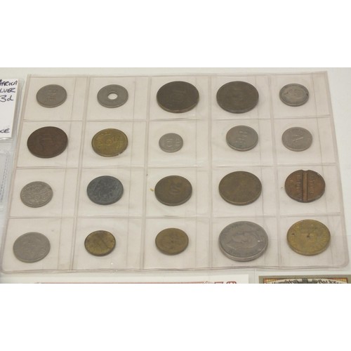 COLLECTION OF BANKNOTES, TOKENS AND COINS