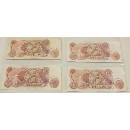 103 - FOUR VINTAGE TEN SHILLINGS BANK NOTES