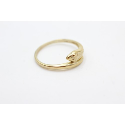 408 - 9ct gold wrap around snake ring (2.5g)