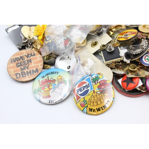 417 - Job Lot 200+ Assorted Vintage PIN BADGES Inc. Charity, Advertising, Handmade Etc