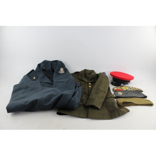 459 - Job Lot of Vintage MILITARY UNIFORMS Inc. 1944 American Tunic, Airforce Officers