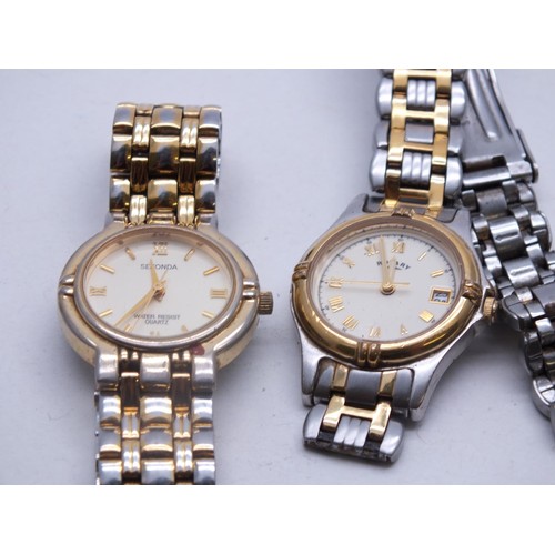 51 - THREE LADIES WATCHES, ACCURIST, SEKONDA & ROTARY