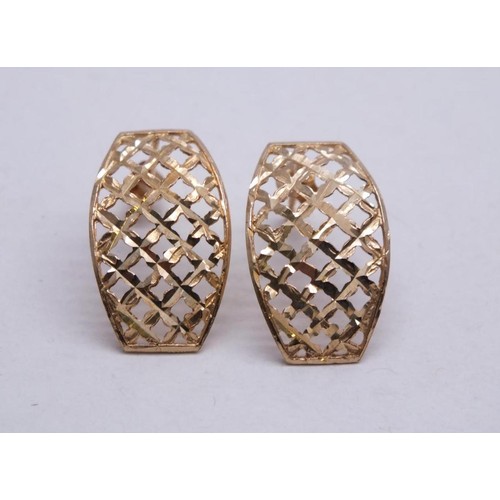 65 - 9ct GOLD OPENWORK EARRINGS 1.4g