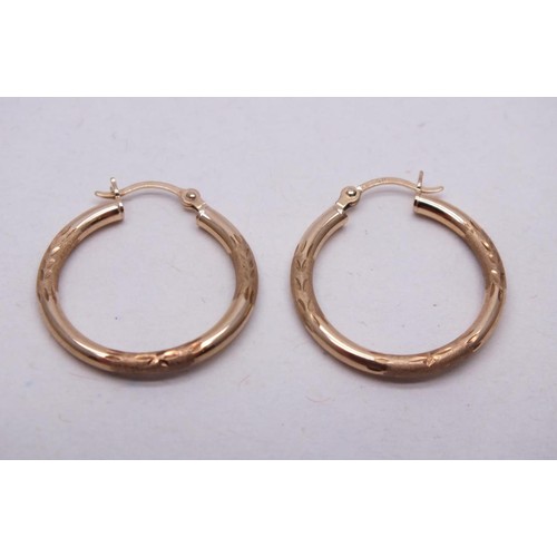 70 - 9ct GOLD HOOP EARRINGS