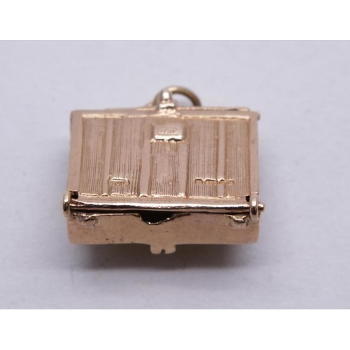 80 - 9ct GOLD OPENING PIANO CHARM/PENDANT 6.2g