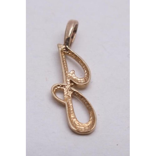 97 - 9ct LETTER J CHARM/PENDANT